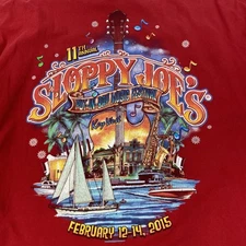 Sloppy Joe's Key West Put-in-Bay Music Festival Shirt Mens 2XL Red Graphic 2015