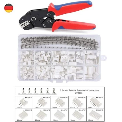MARKENLOS JST XH2.54 Männlicher Weiblicher Stecker 2 3 4 5 6 Pin CRIM SET Crimpzange DE