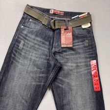 Lee Dungarees Jeans Youth 18 Slim Blue Slim Straight Sure 2 Fit Belt 28x33