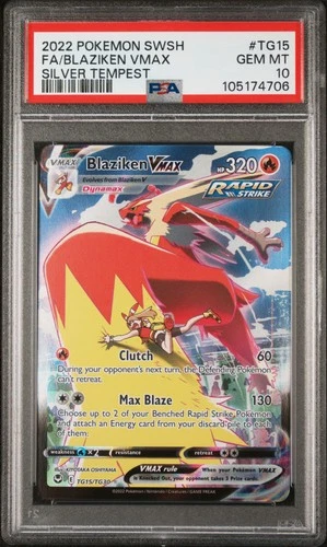 Blaziken Vmax TG15/TG30 Trainer Gallery Silver Tempest Pokemon English PSA 10