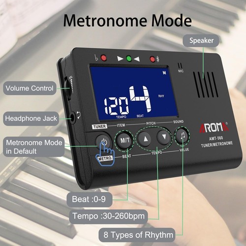 Digital Metronome Tuner Tone Generator, 3 in 1 Musical Tool with Clip-on Micr... - Picture 2 of 6
