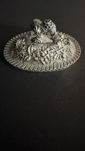 Antique Sterling Silver Repousse Lid Probably S Kirk & Son