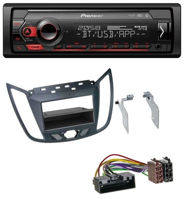 Pioneer MP3 USB DAB Bluetooth Autoradio für Ford C-Max / Kuga - dunkelgrau - Bild 1 von 4
