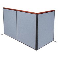 48-1/4"W x 61-1/2"H Deluxe Freestanding 3-Panel Corner Room Divider Blue