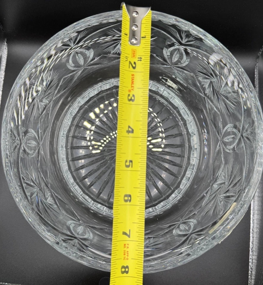 Cuenco de CRISTAL 24% Molinete de Cristal de Plomo y Patrón Starburst Hecho en Polonia Foto 4 de 4