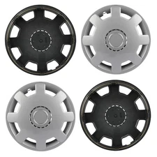 4Pcs Silver Wheel Hub Caps Covers Snap On ABS Rim Covers For R14 Tire 14" Wheel