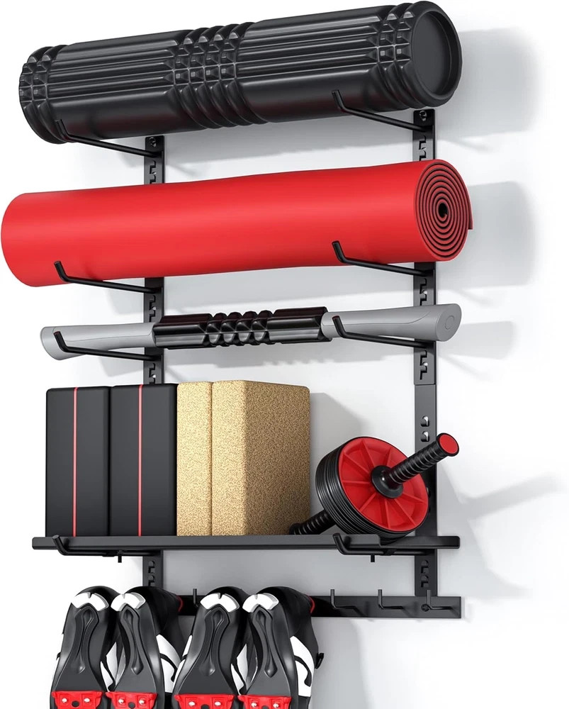 Home Gym Storage Shelf Only, Adjustable Gym Equipment Organizer Wall Mounted