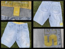 VTG Southpole Baggy Denim Shorts Jorts Mens 36 Light Yellow Tab Hip Hop 90s Y2K