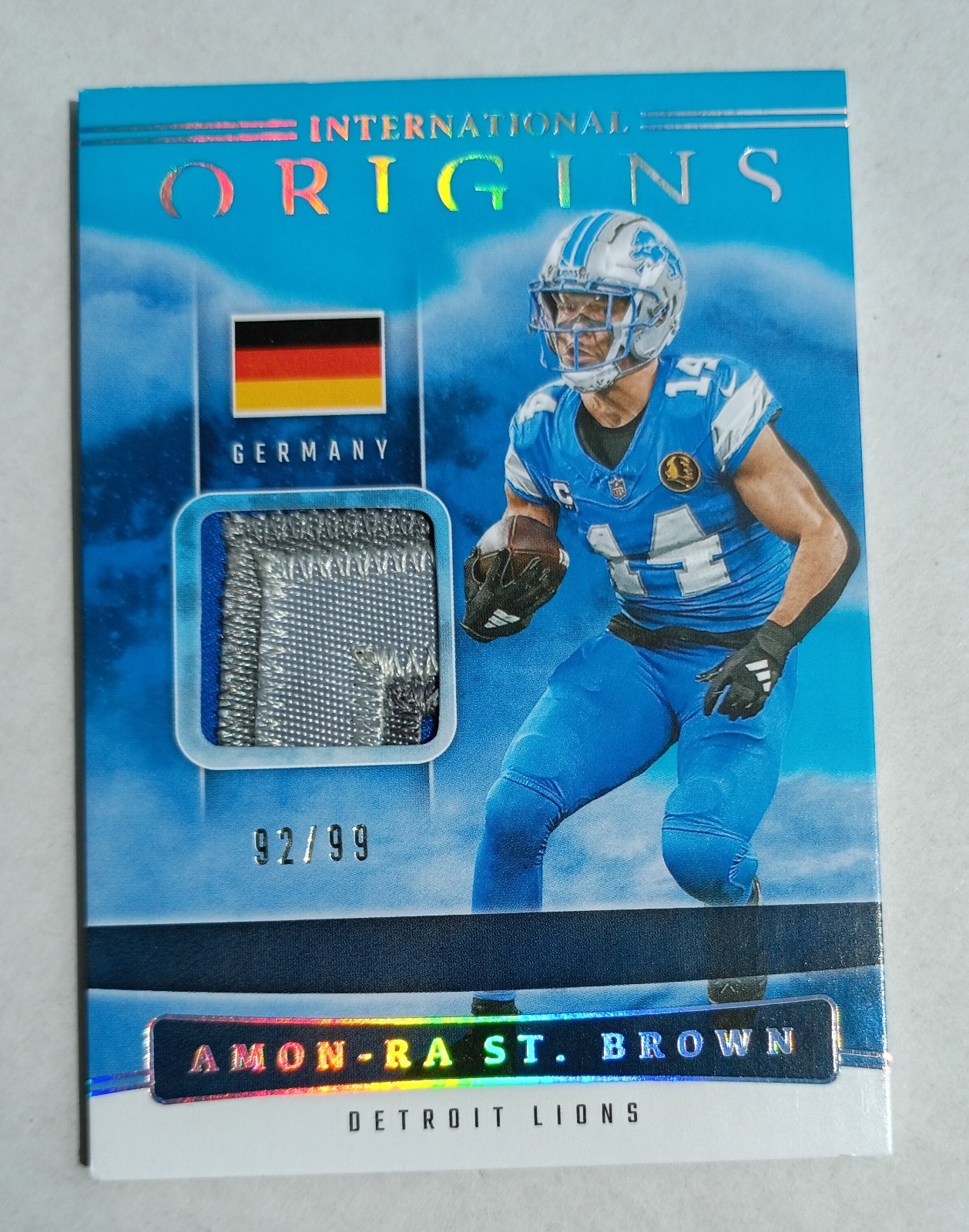 2025 PANINI ORIGINS AMON-RA ST. BROWN INTERNATIONAL ORIGINS GERMANY 2/99 *READ*