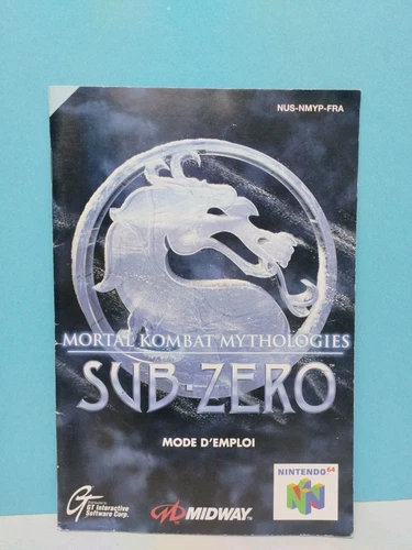 Sub-zero Mortal Kombat Mythologies nintendo 64 Notice Seule 