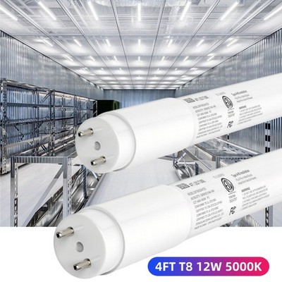 10-50 Pack T8 LED Bulbs 4 Foot G13 4ft LED Tube Shop Lights 12W 5000K F32T8 ETL