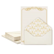 90 Pieces Stationery Set with Envelopes (60 Vintage-Style Paper Sheets + 30