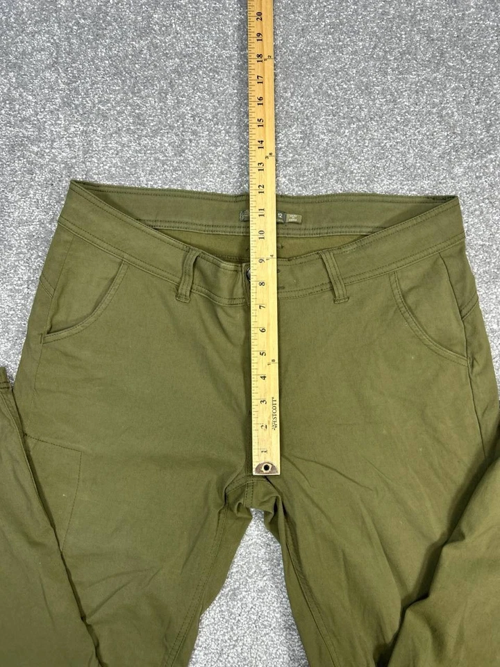 Pantalones Prana Halle para mujer 12 verdes elásticos Zion tiro medio bootcut repelente al agua Foto 3 de 4
