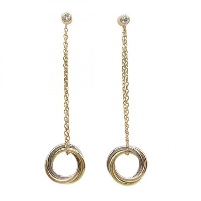 CARTIER Trinity Ohrringe 1P Diamant 18KYG 18KPG 18KWG Drei Gold gebraucht