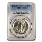 1942-D Walking Liberty Half Dollar MS-64 PCGS