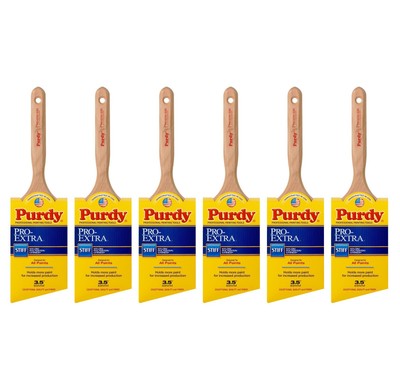 Genuine Purdy 6 Pack Pro-Extra Glide Angular 3-1/2'' Paint Brushes 144152735-6PK