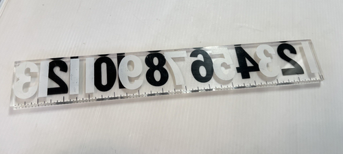 Vtg 60's GEORGE NELSON RULER Safety Numbers Lucite MCM Graph Design Clock series - Picture 7 of 8