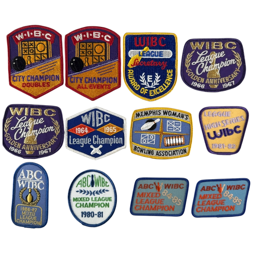 VINTAGE Lot of 12, ABC-WIBC Bowling League Patches from Years 1964 to 1987 NICE! - Picture 1 of 13