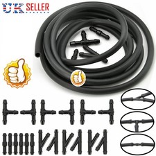 Black Rubber Windscreen Wiper Washer Jet Tube Pipe Hose 200CM With Connector