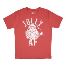 Toddler Funny T Shirts Jolly AF Sarcastic Santa Claus Graphic Novelty Tee For