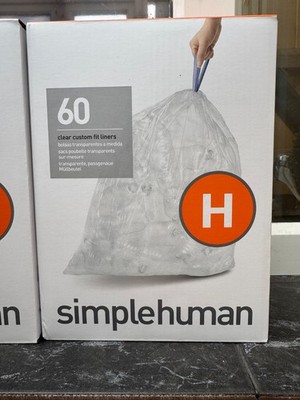 simplehuman Code H 60 Einlagen, 50 % recycelte passgenaue Müllbeutel in Spenderpackung