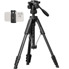 Camera Tripod Stand 71" Tall, Max Load 11lb, Travel Tripod for iPhone