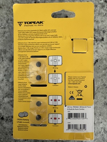 Topeak WhiteLite Aura RedLite Aura Combo Front and Rear Bike Light - Picture 2 of 2