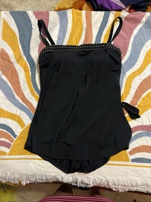 Maxine Women s One-Piece Swimsuit Black Solid Built-In Bra Plus Size 18