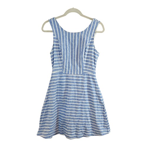 Vineyard Vines Cotton Linen Sleeveless Striped Fit & Flare Dress Women's 6