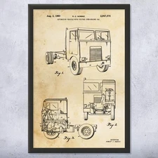 Cabover Truck Patent Wall Art: Trucking Decor, Logistics Art, Trucker Gift