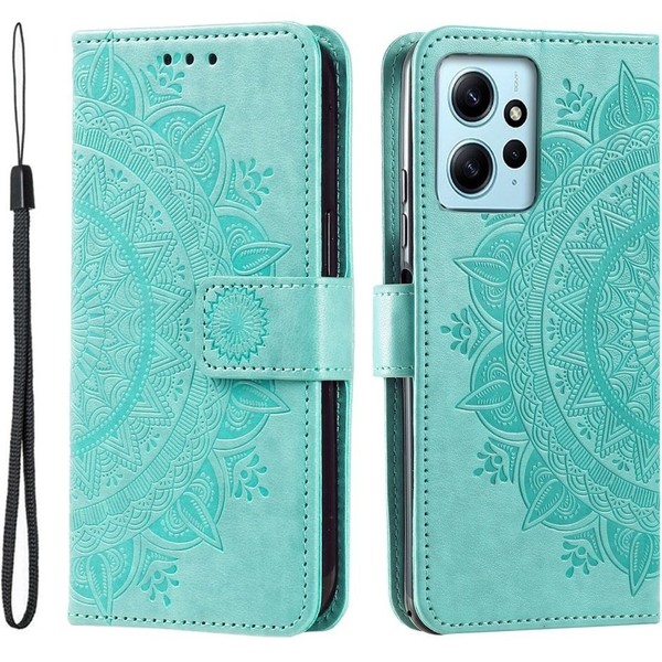 KlapphüLle FüR Xiaomi Redmi Note 12 4G, Mandala, GrüN-image
