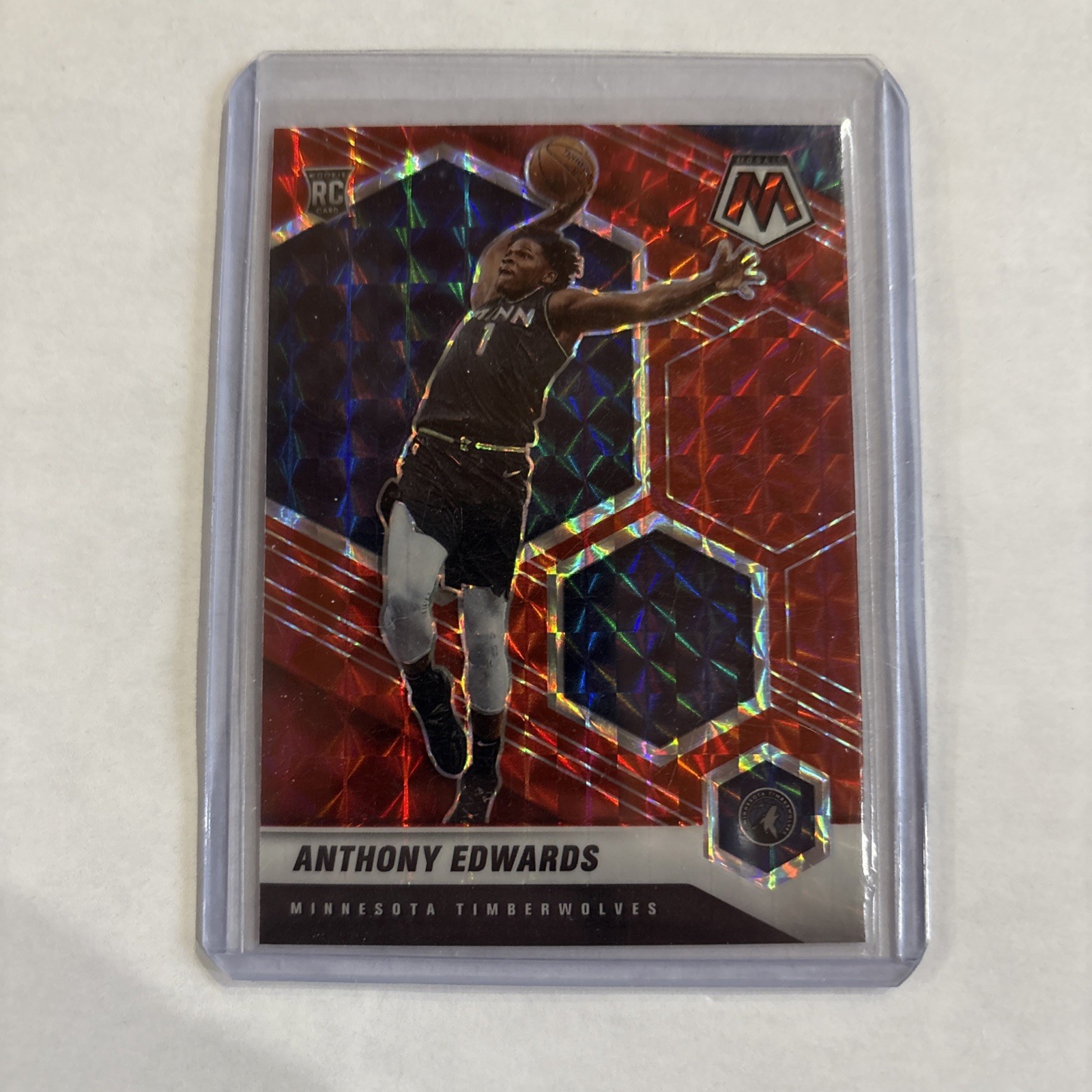 2020-21 Panini Mosaic - Rookie Anthony Edwards #201 Reactive Red Prizm (RC)