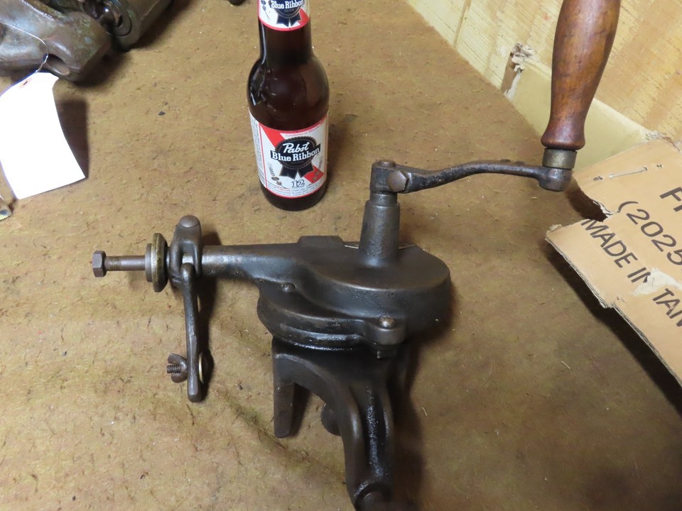 A chunky USA-made vintage Best Maide hand grinder with an adjustable tool rest — the kind of solid, beautiful workshop relic you just don't find new anymore.