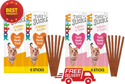 Webbox Katzensticks Leckerli - 6 Sticks - Lachs / Huhn & Leber - kostenloser Versand