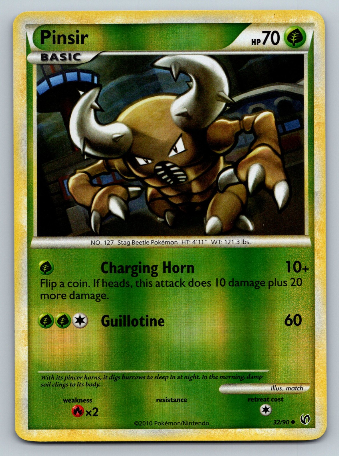 Pinsir 32/90 Uncommon Reverse Holo Pokemon Card LP