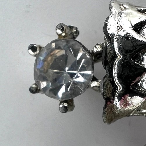 Tabakpfeife silberfarbene Brosche Anstecknadel Krawattennadel mit Strass - Bild 9 von 11