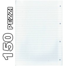 SET 150 FOGLI FORATI PER QUADERNI AD ANELLI QUADERNO A4 A RIGHE PER RACCOGLITORE