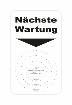 250 Stück UVV Grundplaketten Nächste Wartung Unterlage Prüfplaketten DGU BGV D27