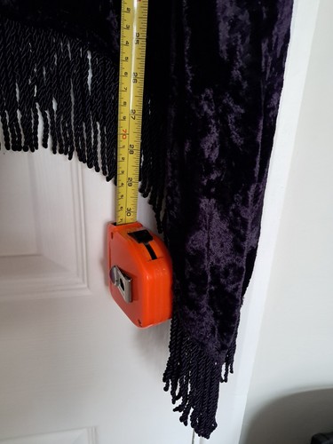 Poncho Rapp Capa Talla Única Púrpura Terciopelo Capucha Abrigo Wicca Bruja Flecos Gótico - Imagen 7 de 9