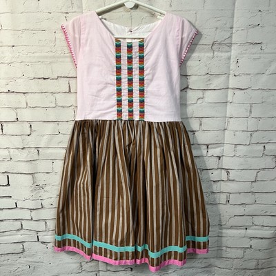 well dressed wolf dress Well Dressed Wolf Dress Size 7 Years Brown Pink WDW fall festival dress  Girls