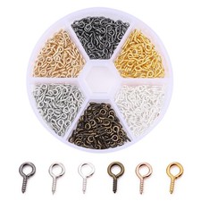 600Pcs 8 X 4 Mm Small Screw Eye Pins, Eye Pins Hooks, Eye Screw Hooks, Threaded