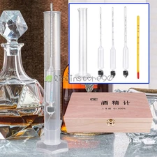 Alcohol Hydrometer and Test Jar for Spirits Combo Kit of Triple-Scale Hydrometer