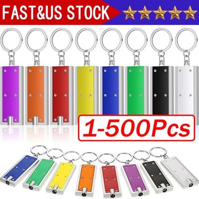 1~500x Mini Keychain Flashlight LED Light Bulk Small Flashlight for Outdoor Lot