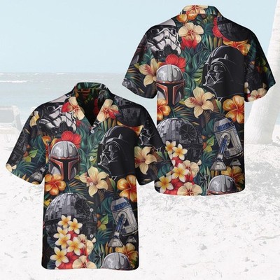 Star Wars Floral Hawaiian Shirt Darth Vader Aloha Gift For Fans