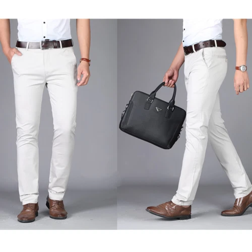 Chino Slim Fit Mens Straight Leg Casual Stretch Dress Skinny Pants Size 30-40 - Picture 13 of 25