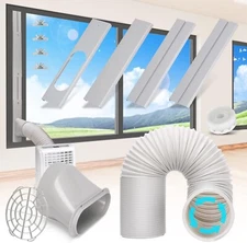 Portable Air Conditioner Window Vent Kit 5.9� Exhaust Hose Adjustable Universal