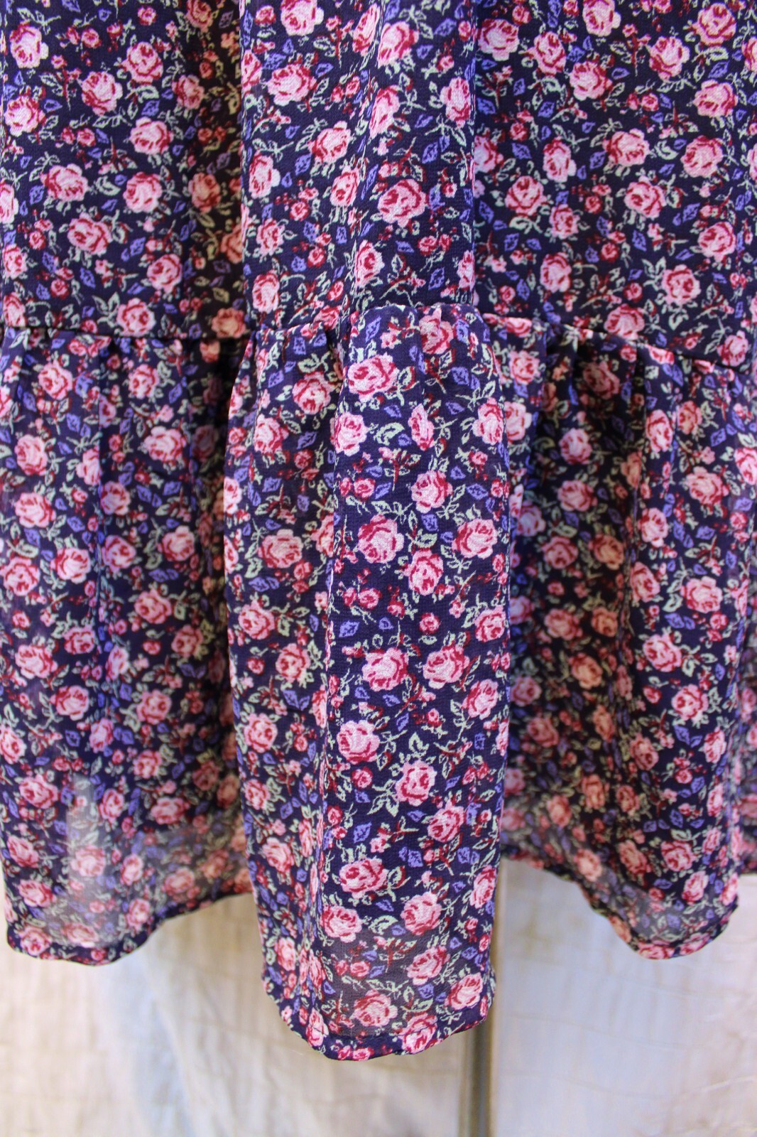 Lauren Conrad Purple Floral Dress 2X Shirred Bodi… - image 3