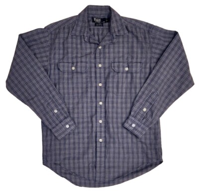 VTG Polo Ralph Lauren G.I. Shirt Mens Sz SM 90s Cotton Plaid