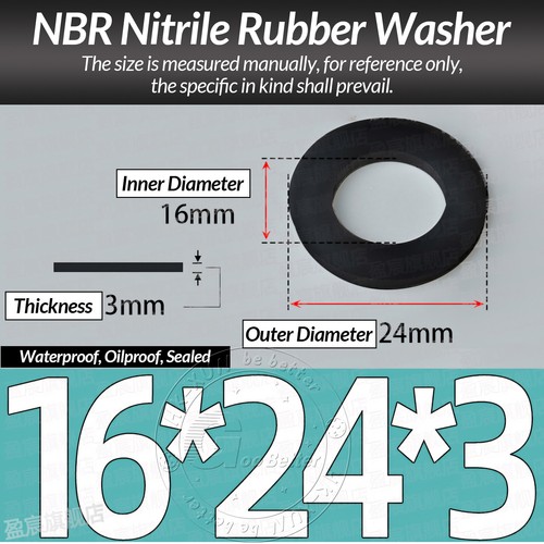 FORM A FLAT BLACK THICK NBR RUBBER WASHERS - M2 M3 M4 M5 M6 M8 M10 M12 TO M36 - Picture 195 of 262
