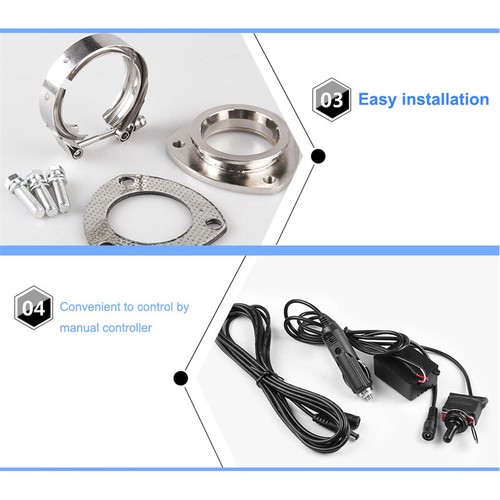 3'' Stainless Steel Exhaust Valve Dump valve Downpipe Kit with Manual Control - Picture 6 of 13